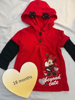Disney - Minnie Mouse Red and Black Kids Sweatshirt